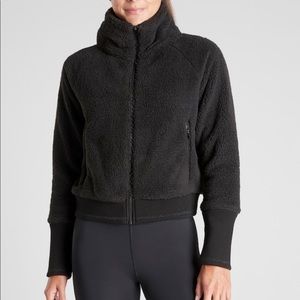Athleta black Sherpa zip up jacket